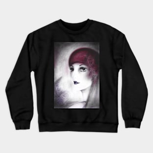 ART DECO FLAPPER, 1920S LADY MUTED SHADES Crewneck Sweatshirt